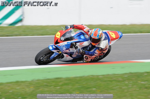 2009-05-09 Monza 3151 Superstock 600 - Free Practice - Eddi La Marra - Honda CBR600RR